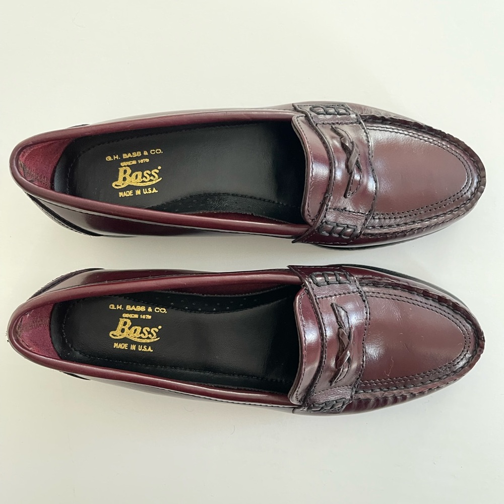 Bass Women's Burgundy Penny Loafers - Picture 11 of 12